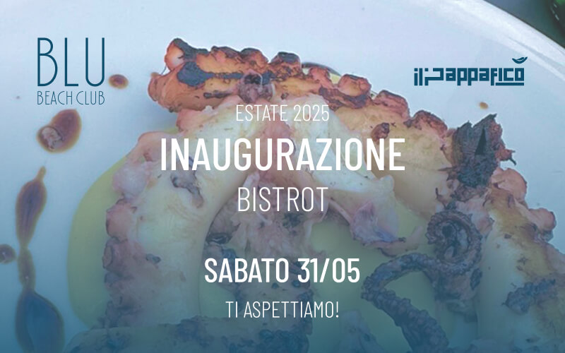Inaugurazione Blu Bistrot sabato 31 maggio 2025